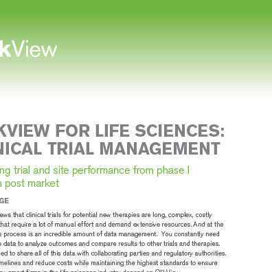 Qlik Data Sheet Life Sciences Clinical Trial